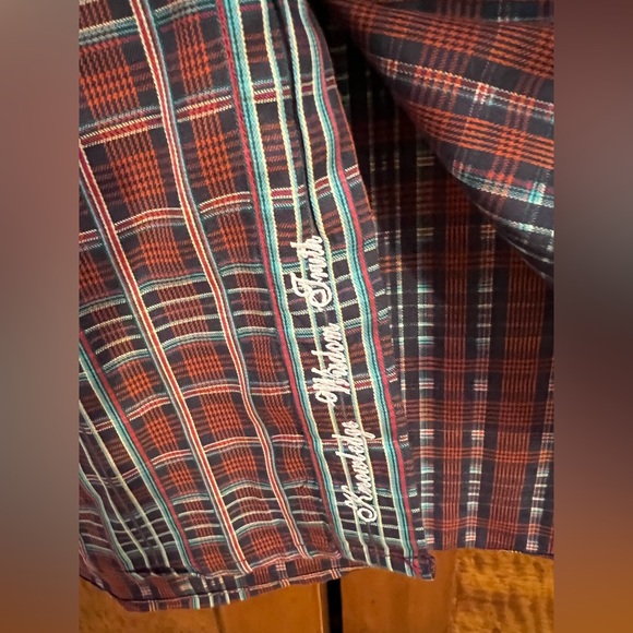 Classic Fit Plaid Flip Cuff Embroidered Button-Up | Robert Graham | Men’s Large - Picture 7 of 17